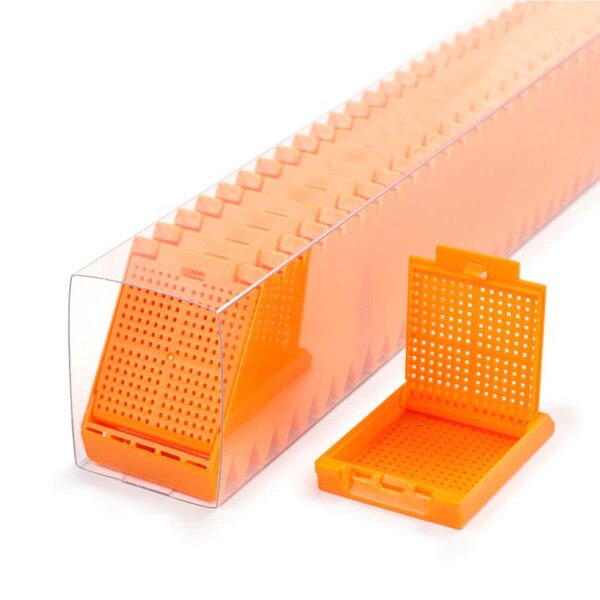 Hinged Biopsy Cassette, orange